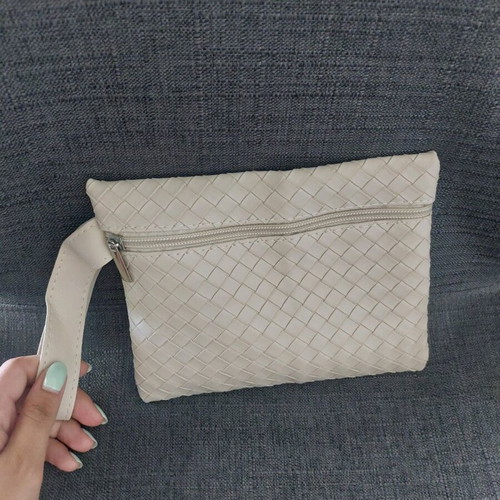 Beige leather toiletry bag new