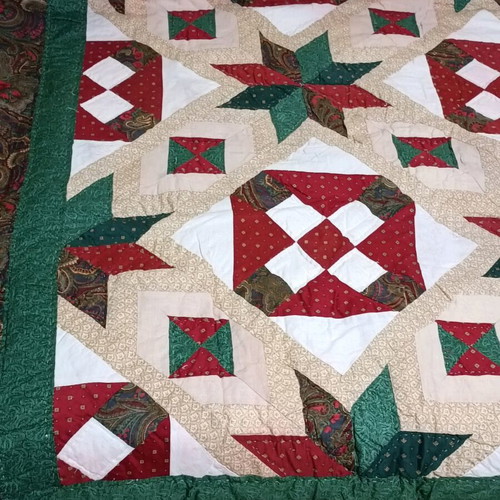 Patchwork quilt like new 220×210 cm with 2 pillowcases