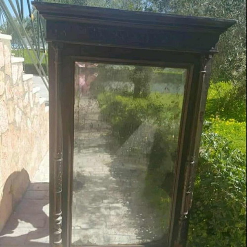 Antique carved wooden console table, vintage furniture