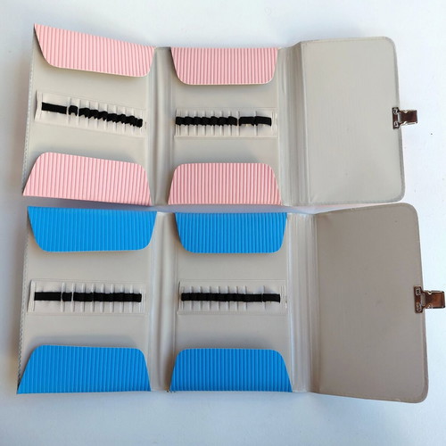 Greek-made school folder pencil cases, 1980s, two colors