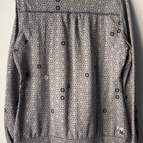 Grey blouse with design long sleeve like new, size L
