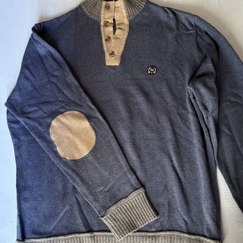 Men's Long Sweater XXL like new, gray and blue