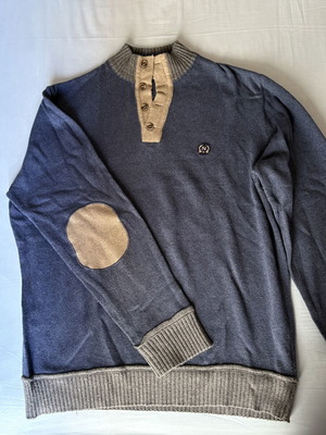 Men's Long Sweater XXL like new, gray and blue