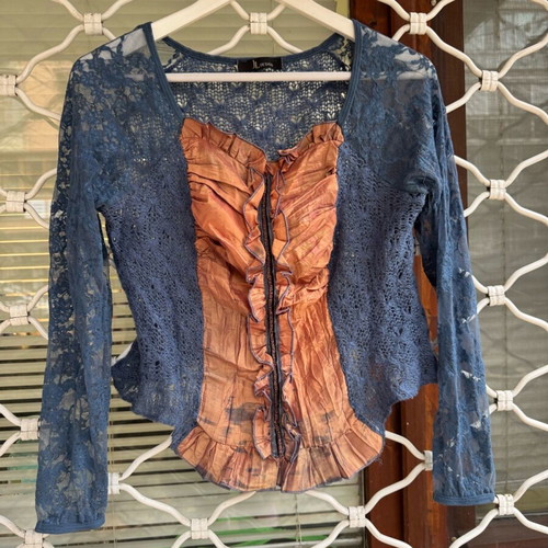 JL Design Y2K top used, blue with corset front