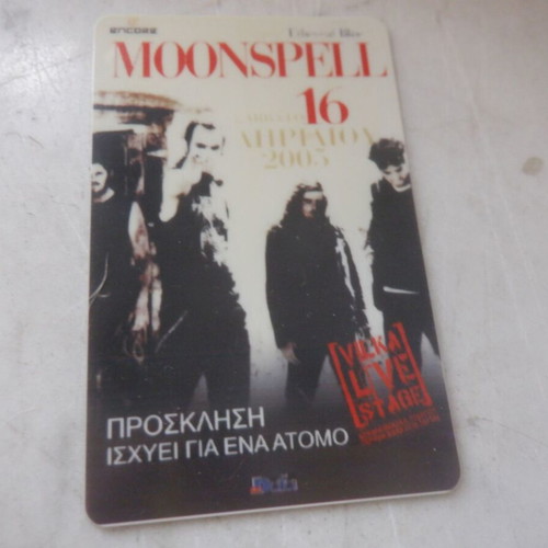 Moonspell authentic concert invitation laminated new