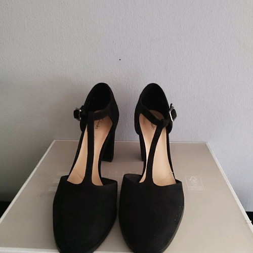 Clarks suede black pumps used, size 39.5