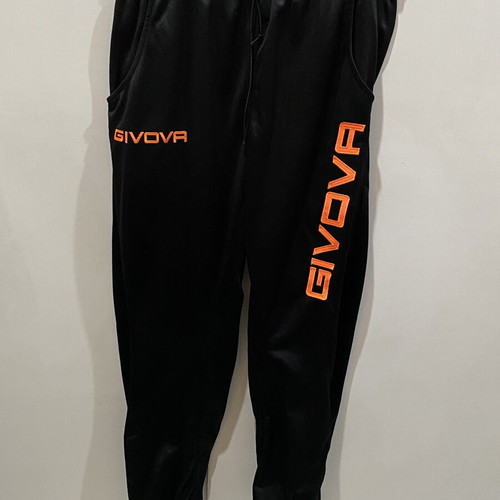 Givova training pant like new, black and orange, size L