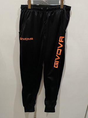 Givova training pant like new, black and orange, size L
