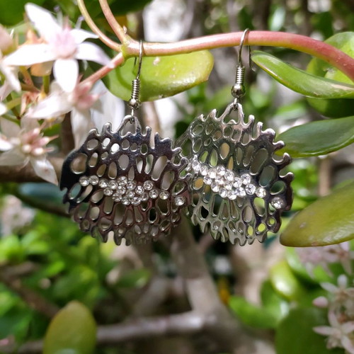 Earrings with crystals used