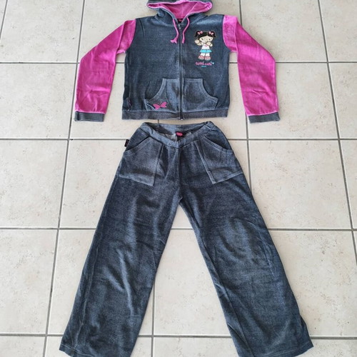 Tutti cuti girls' tracksuit size 12 like new, gray and pink