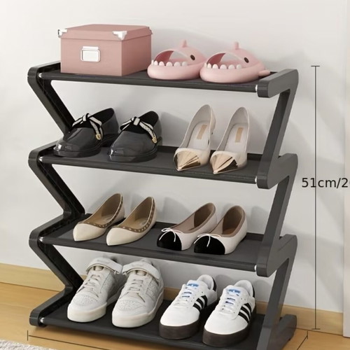 Shoe Rack in Black and Gray, New