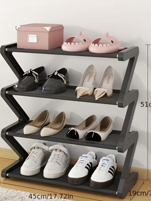 Shoe Rack in Black and Gray, New