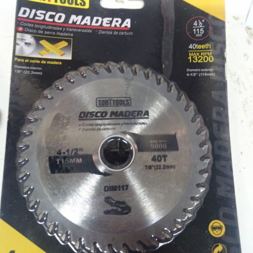 TORYTOOLS DM117 Wood Cutting Disc 115mm 40 Teeth New