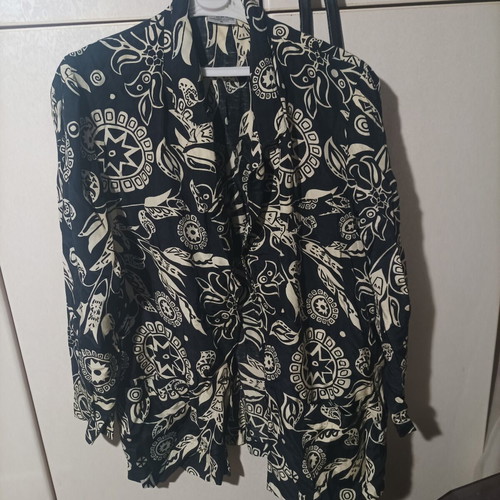 Vintage πουκάμισο Hucke Mode Collection σαν καινούργιο, μαύρο και κρεμ φλοράλ