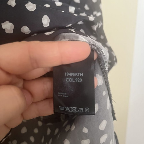 Shirt dress used, black with white patterns, ideal for beach