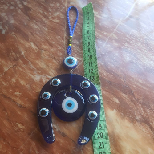 Gouri horseshoe with evil eye charm