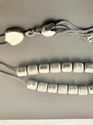 Silver worry beads new with 17 beads, 925 silver, length 23 cm