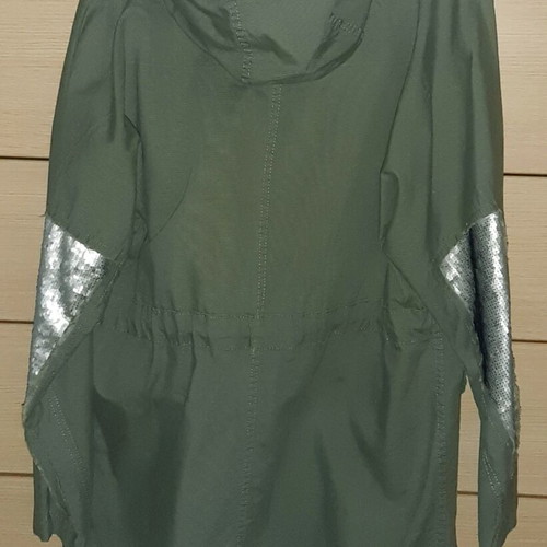 Jacket parka Zara Premium Collection new, khaki with silver details, large oversize