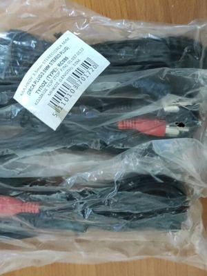Stereo RCA male to 3.5mm plug cables, pack of 3, 3 meters
