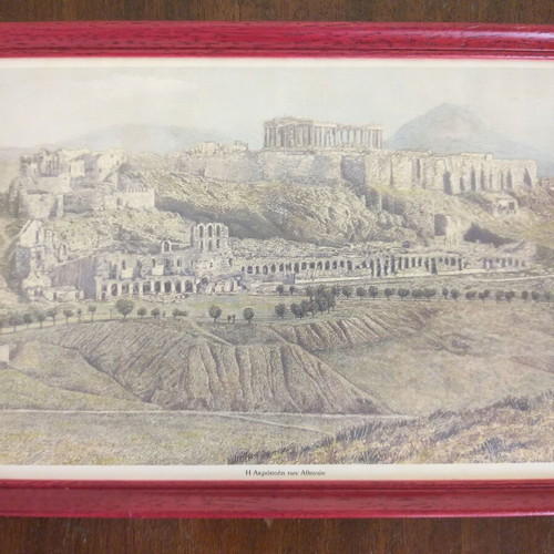 Frames with old photographic views of the Acropolis and the Palaces like new