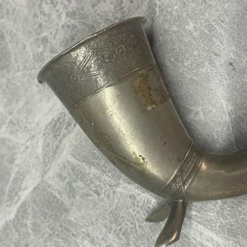 Vintage Pewter Drinking Horn used, Scandinavian style from Norway