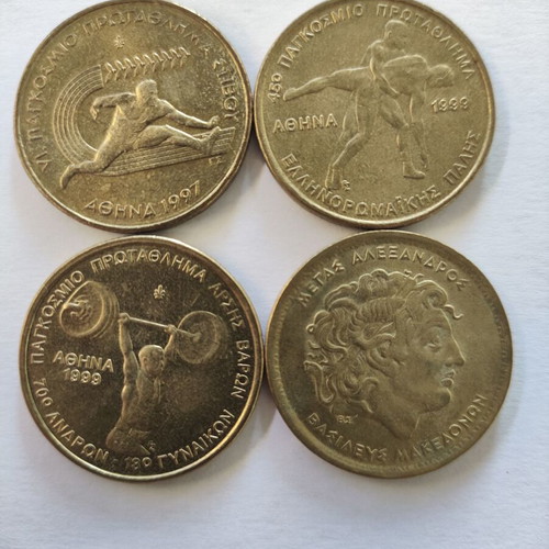 Collection of 170 Greek coins used (1954-2000)