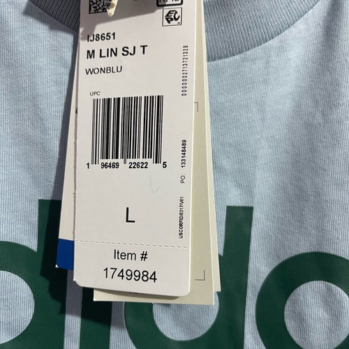 Adidas Originals къс ръкав нова тениска, размер Large, синя със зелен лого