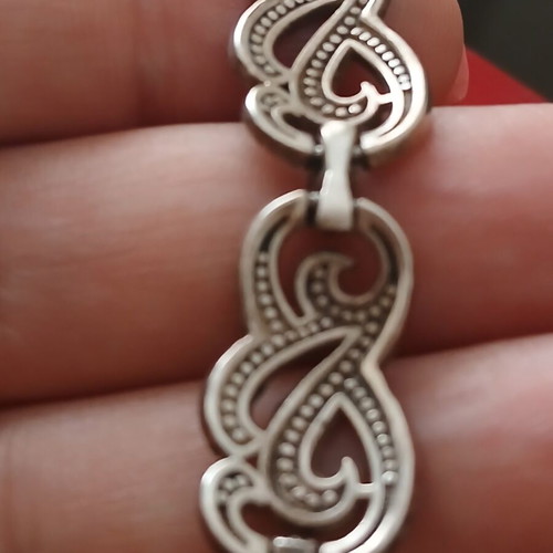 Heavy 925 Silver Bracelet with Marcasite, 35 Grams, 19 cm, Like New