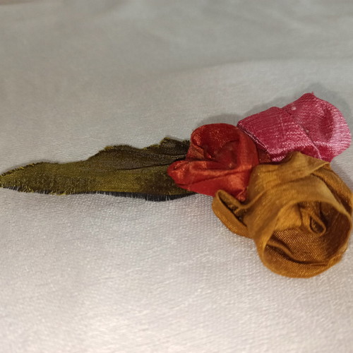 Flower brooch handmade fabric like new