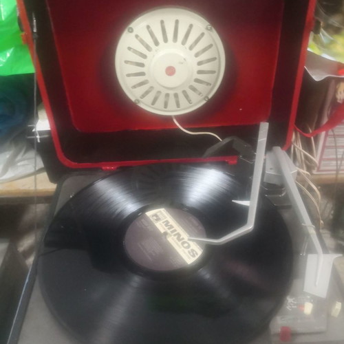 Red Garrard collectible pick up used with built-in speaker