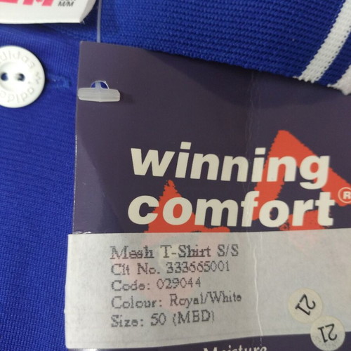Adidas retro sports shirt, blue and white, size M