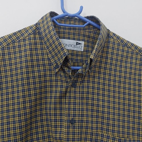 Monticello men's cotton shirt like new, multicolor yellow, size L