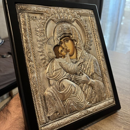 Silver icon of Panagia used, 950 silver