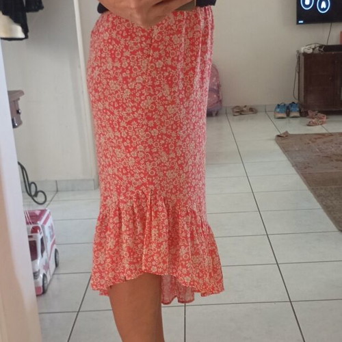Six Ames asymmetric skirt, new, size S/M, coral white