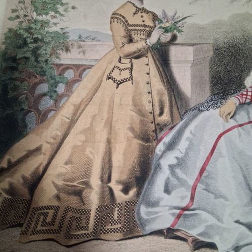 Colored engraving used, good condition
