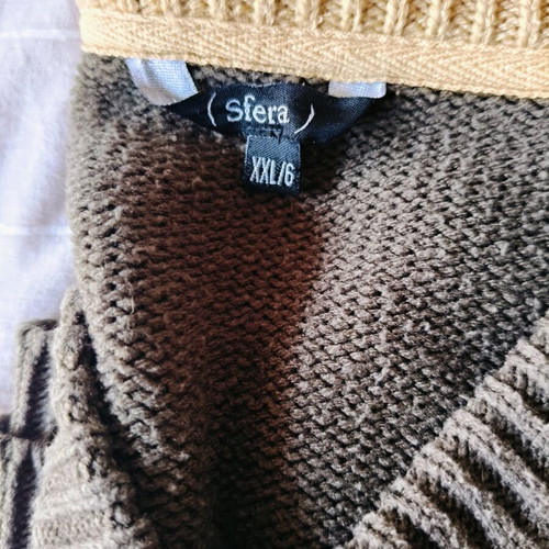 Men's V sweater Sfera used, green, size L