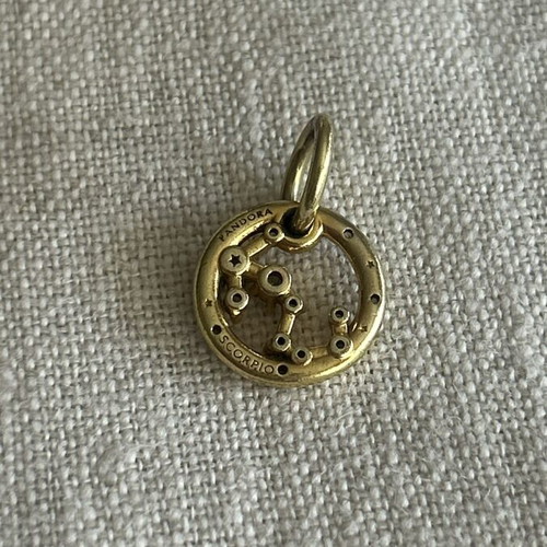Pandora Scorpio Charm 14K Gold Plated with Cubic Zirconia like new
