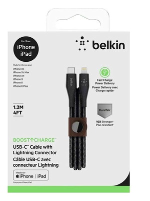 Belkin Boost Charge Braided USB-C to Lightning Cable 18W 1.2m new