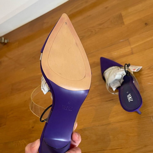 Zara purple velvet mules new, size 39