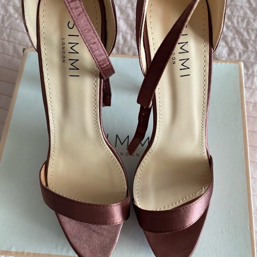 Simmi shoes satin sandals like new, size 40, brown-red