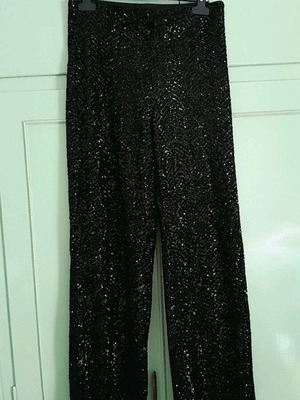 Wide pants H&M medium μέγεθος με μαύρη παγιέτα σαν καινούργιο