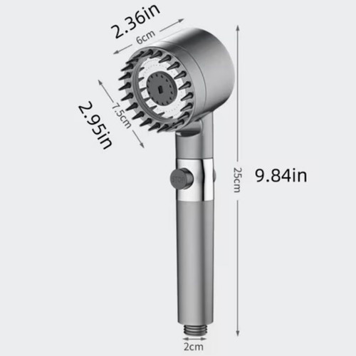 Portable shower head set with 1.5m flexible metal hose, new