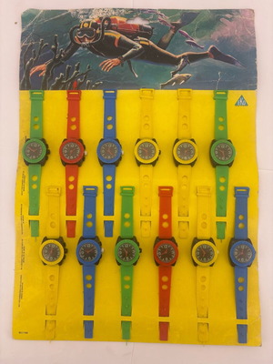 Vintage set of 12 EKO plastic children's watches like new, 80s