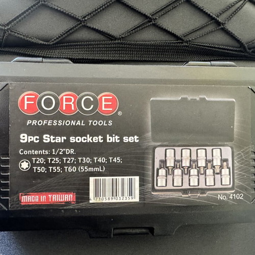 Force 4102 Torx Socket Bit Set 9 Pieces like new