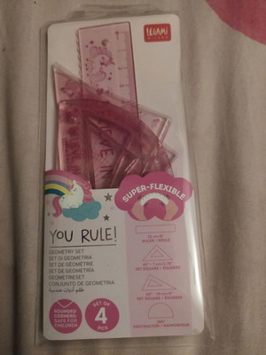 Legami geometry set with unicorn case, 4 super-flexible pieces