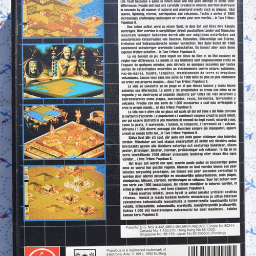 Two Tribes: Populous II Sega Mega Drive game like new