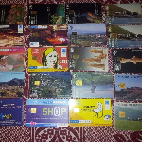 Phone cards used, pack of 20 pieces