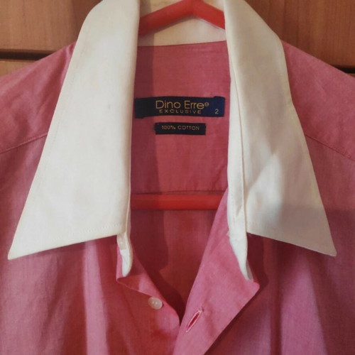 Dino Erre men's shirt used, white and pink, size XL