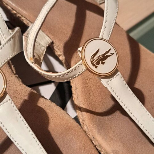 Lacoste espadrilles used, white, size 37