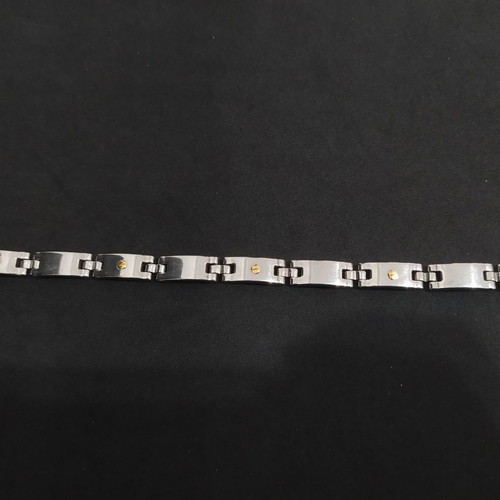 Steel men's bracelet used with 750 18k gold details